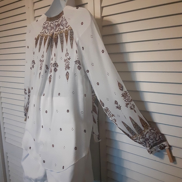 Boho Style Silence + Noise Long Sleve Open Front High Low Blouse - Picture 11 of 15